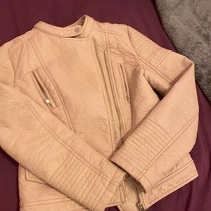 Girl’s pink faux leather jacket